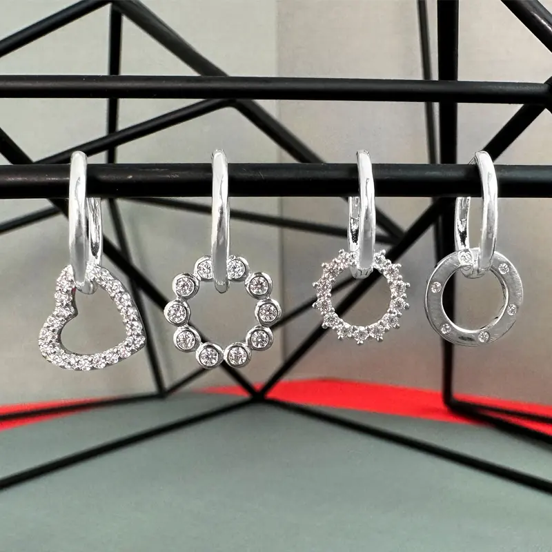 Sterling Silver CZ Heart Link